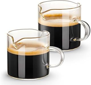 Qipecedm Espresso Cups Set of 2 Double Spouts