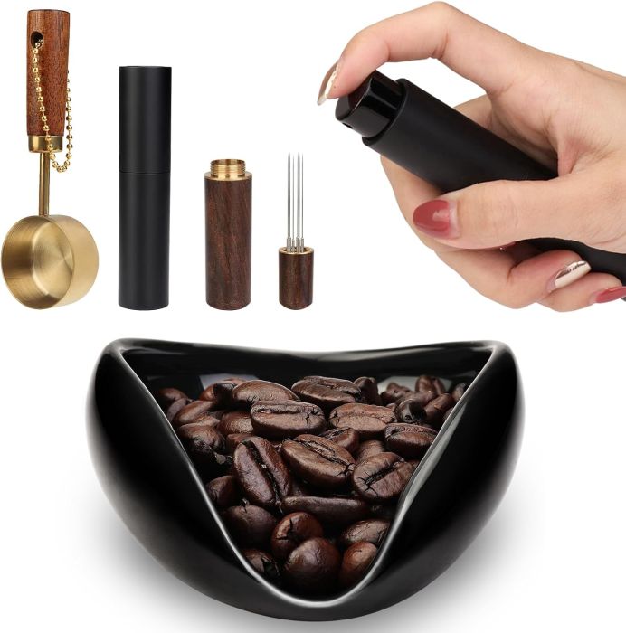 FWUNYVN Coffee Bean Dosing Cup and Spray Bottle Set